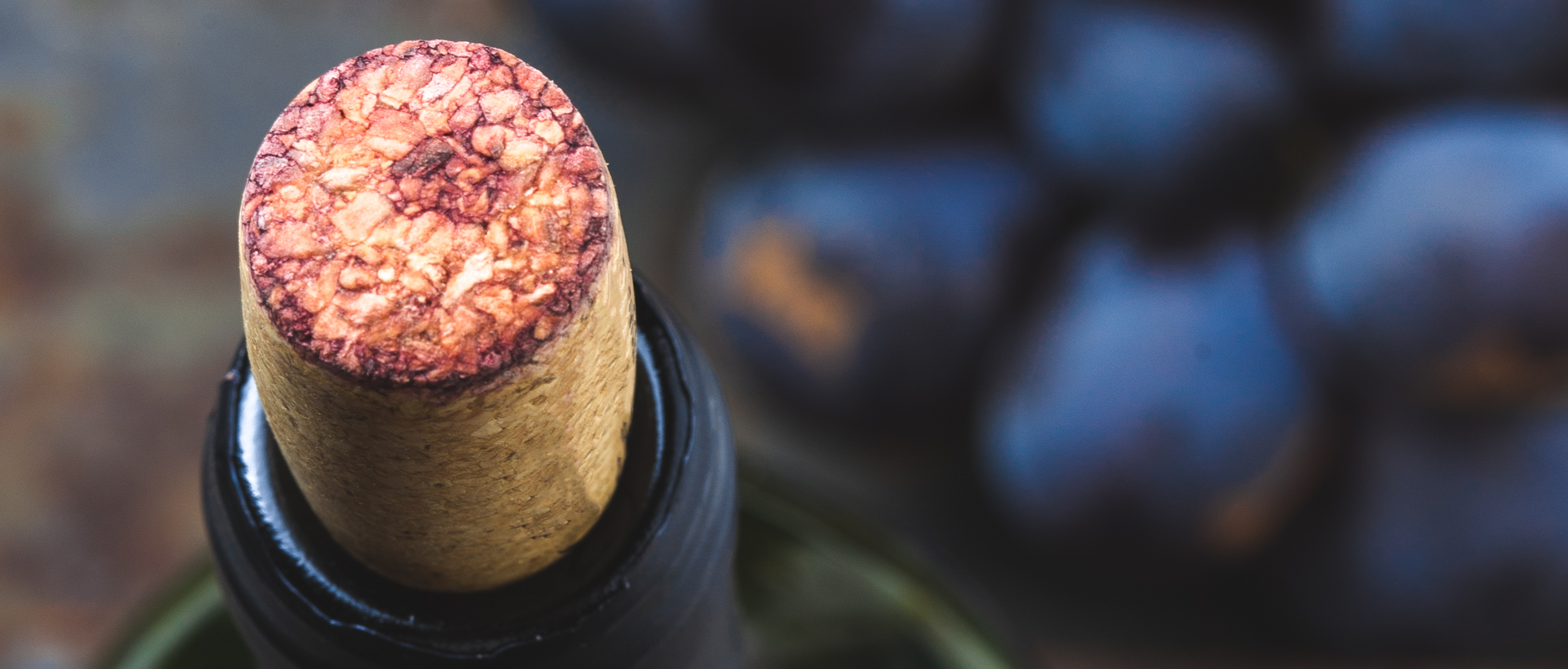 Banner tappo di bottiglia con uva